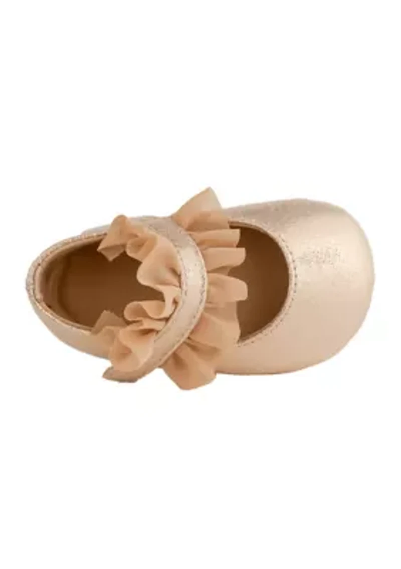 Baby Girls Bella Champagne Mary Jane Shoes with Ruffle