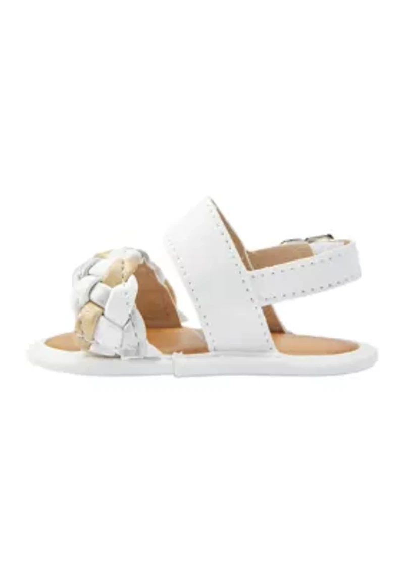Baby Girls Metallic Braided Sandals