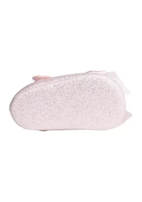 Baby Girls Tish Pink Glitter Bow Ballet Flats
