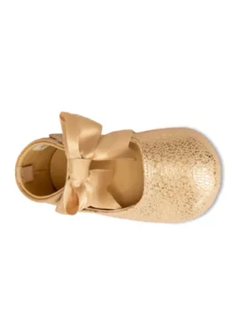 Baby Girls Chloe Rose Gold Walk with Bow Shoes