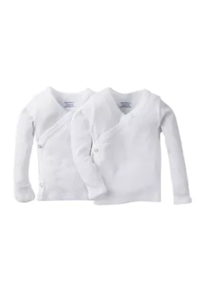 Baby Girls 2 Pack Long Sleeve White Snap Shirts