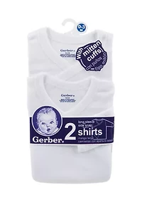 Baby Girls 2 Pack Long Sleeve White Snap Shirts