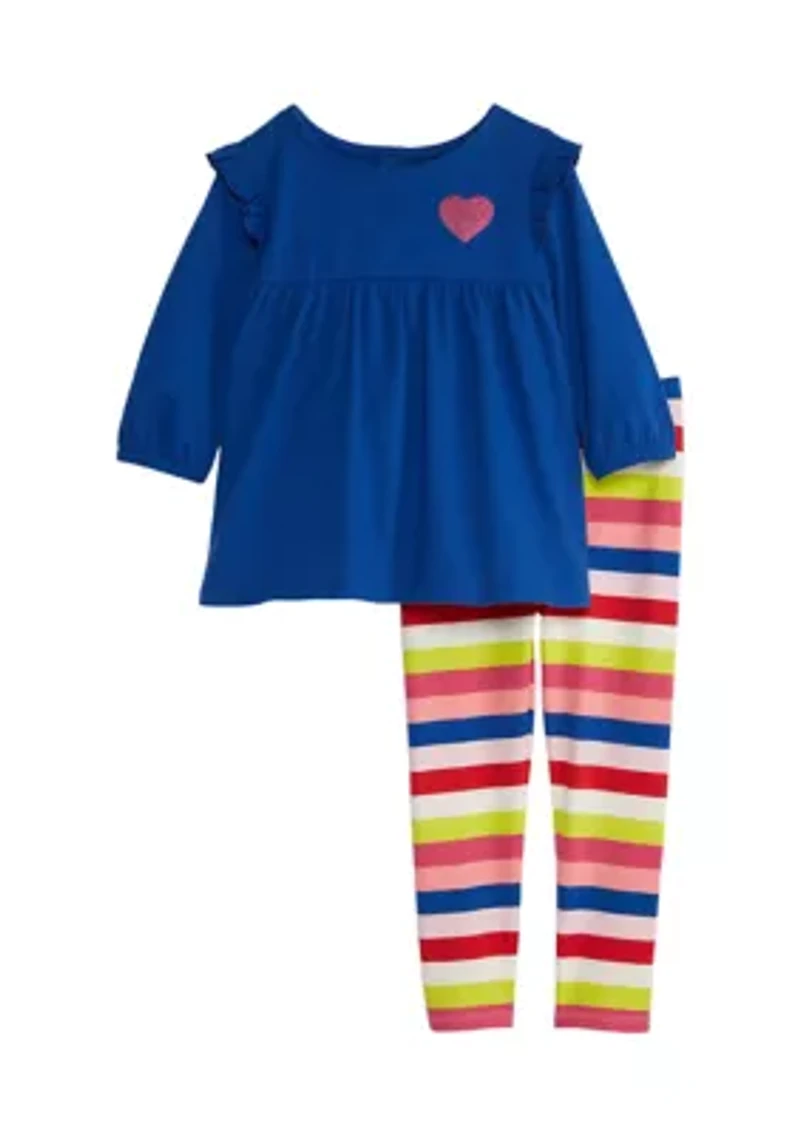 Baby Girls Striped Ruffle Set