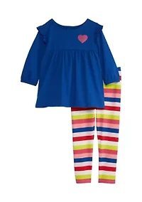 Baby Girls Striped Ruffle Set