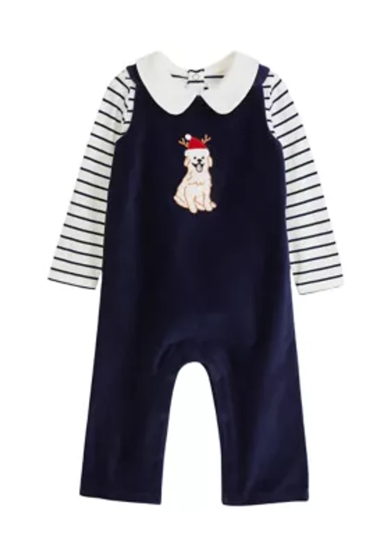 Baby Boys Velvet Romper Set