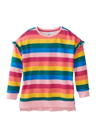 Toddler Girls Striped Sweeper Shirt