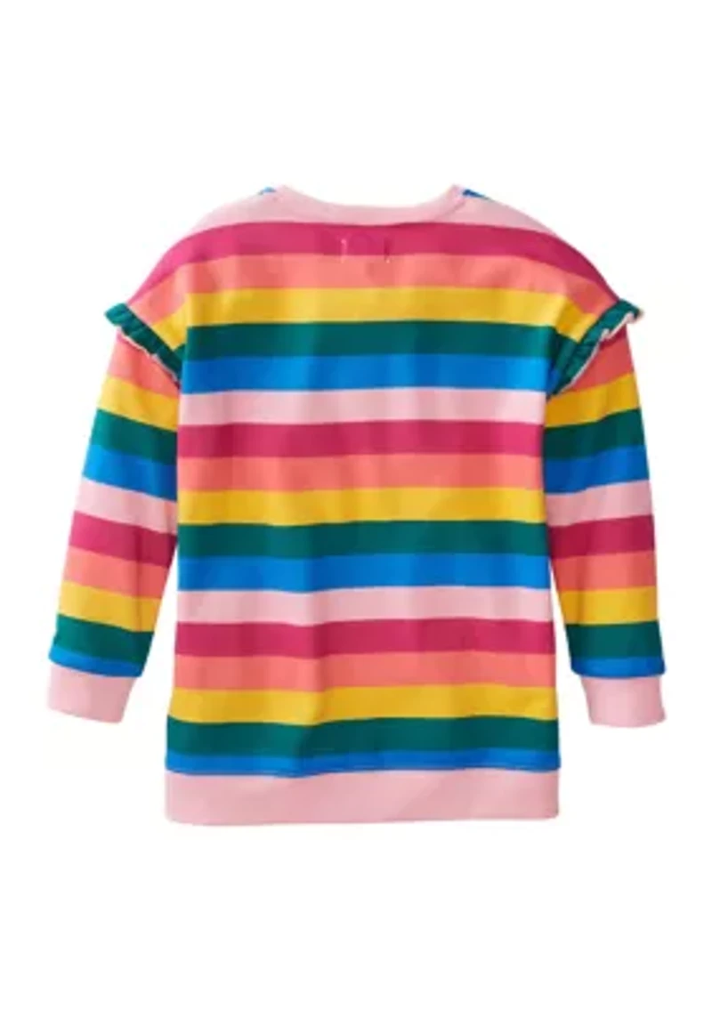 Toddler Girls Striped Sweeper Shirt