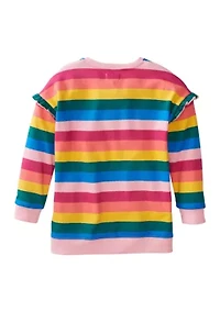Toddler Girls Striped Sweeper Shirt