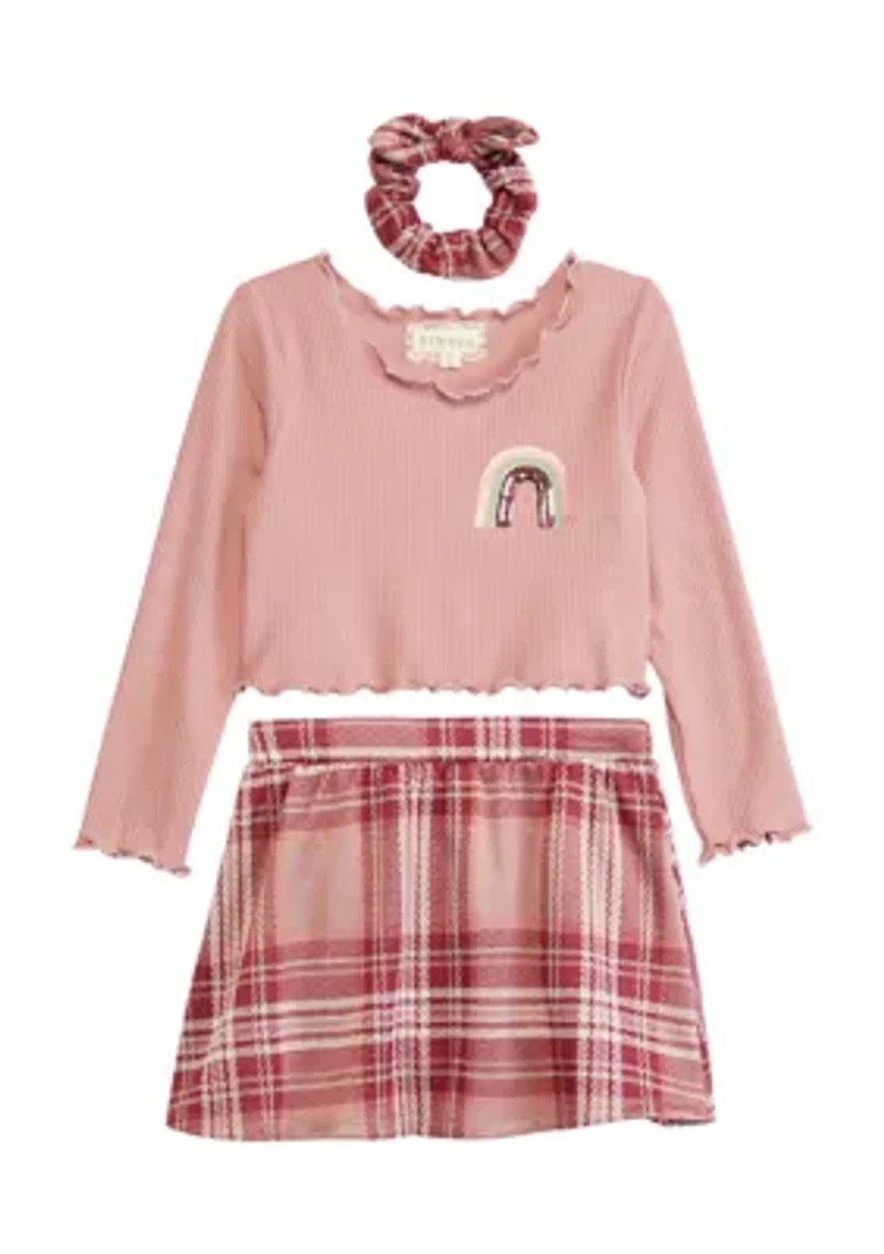 Toddler Girls Plaid Skirt Set