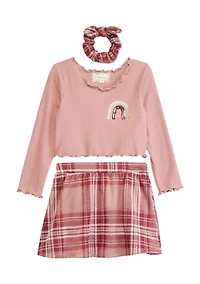 Toddler Girls Plaid Skirt Set