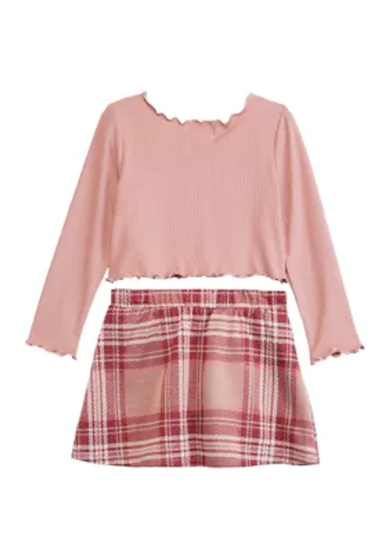 Toddler Girls Plaid Skirt Set