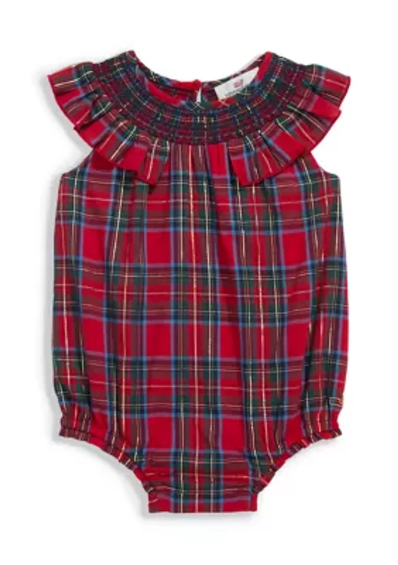 Baby Girls Regan Tartan Bubble Onesie