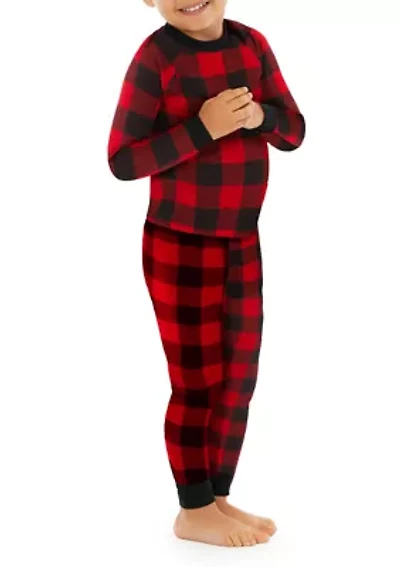 Unisex Toddler Red Buffalo Check Pajama Set