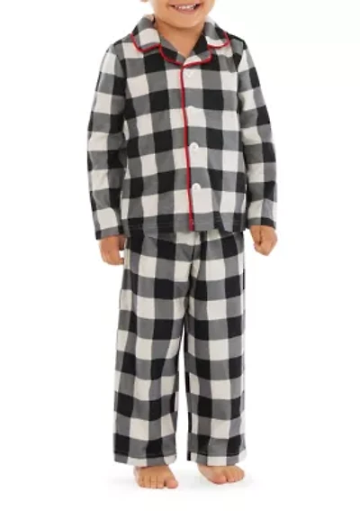 Unisex Toddler Black Buffalo Check Pajama Set