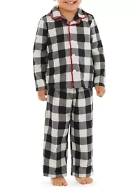 Unisex Toddler Black Buffalo Check Pajama Set