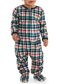 Unisex Baby Falala Multi Plaid Onesie Footie Pajamas