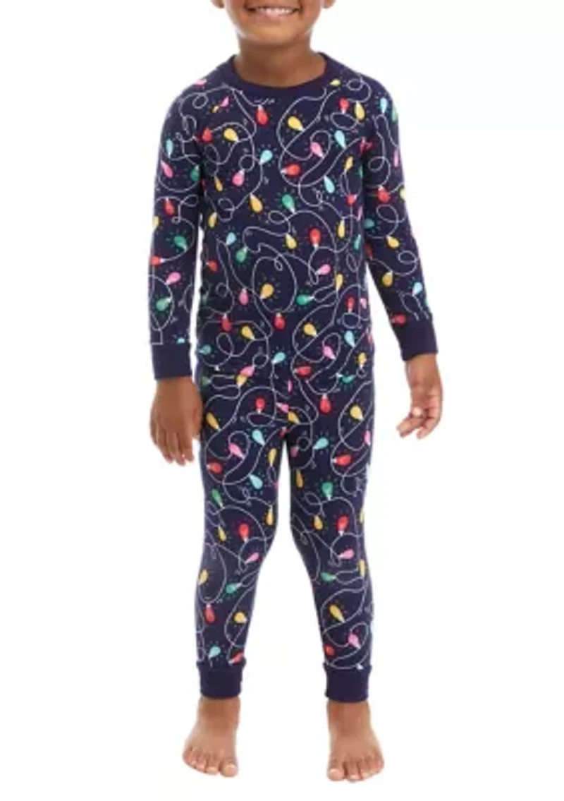 Unisex Toddler Navy Lights Pajama Set