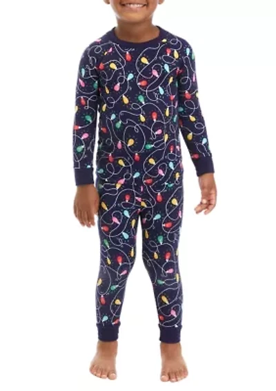 Unisex Toddler Navy Lights Pajama Set