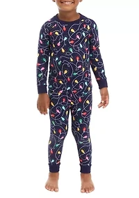 Unisex Toddler Navy Lights Pajama Set