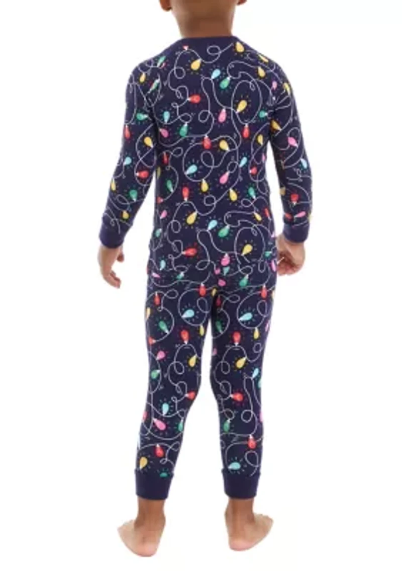 Unisex Toddler Navy Lights Pajama Set