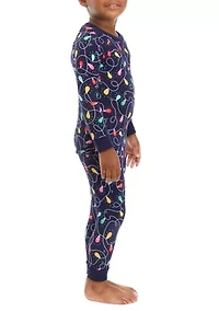 Unisex Toddler Navy Lights Pajama Set