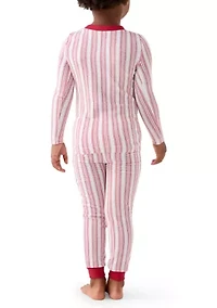 Unisex Toddler Red Stripe Pajama Set