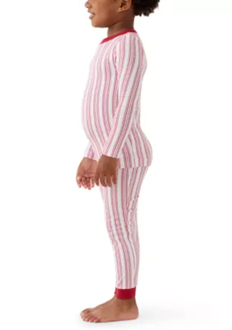 Unisex Toddler Red Stripe Pajama Set