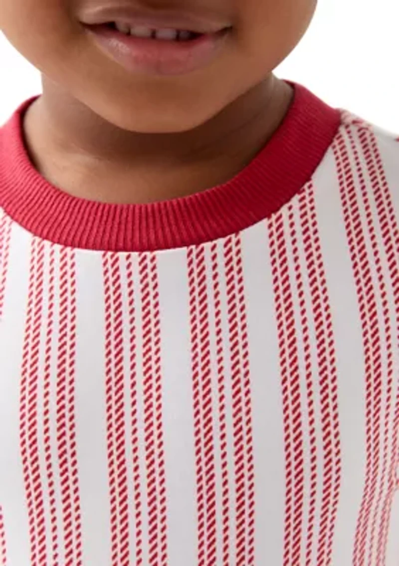 Unisex Toddler Red Stripe Pajama Set