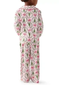 Unisex Toddler Holiday Bows and Wreaths Pajama Set