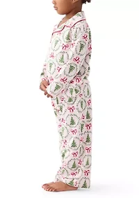 Unisex Toddler Holiday Bows and Wreaths Pajama Set