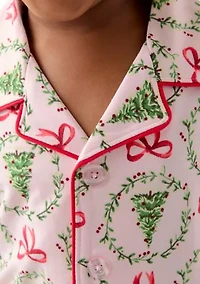 Unisex Toddler Holiday Bows and Wreaths Pajama Set