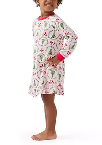 Toddler Holiday Bows and Wreaths Nightgown