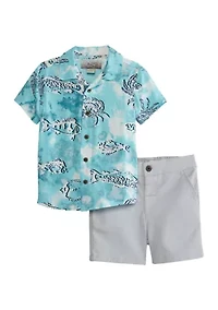 Baby Boys Camp Shirt and Shorts Set
