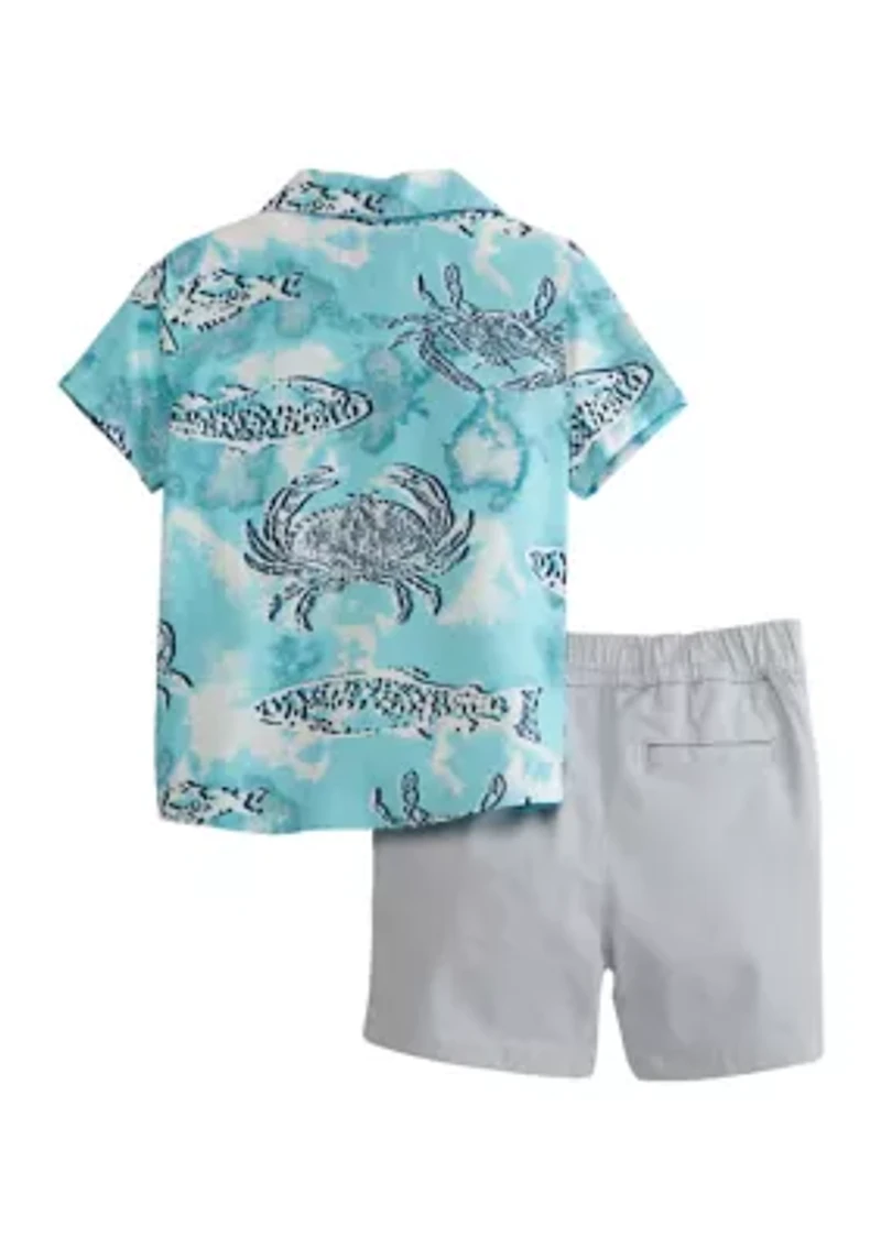 Baby Boys Camp Shirt and Shorts Set
