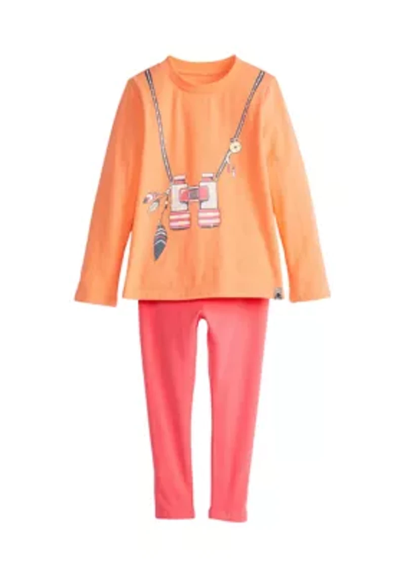 Toddler Girls Long Sleeve Graphic T-Shirt Set