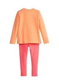 Toddler Girls Long Sleeve Graphic T-Shirt Set