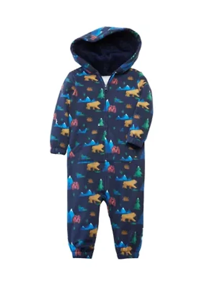 Baby Boys Harbor Navy Hooded Romper
