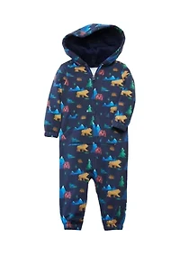 Baby Boys Harbor Navy Hooded Romper