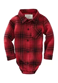 Baby Boys Long Sleeve Flannel Bodysuit