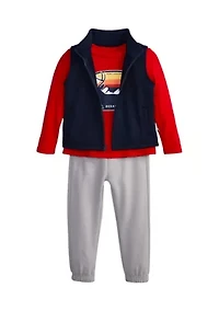 Baby Boys Sweater Vest, Shirt and Pant Set