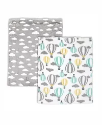 Baby Boys and Girls 2 Pack Flannel Fleece Blankets
