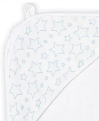 Baby Boys and Girls Star Muslin Lined Hooded Towel