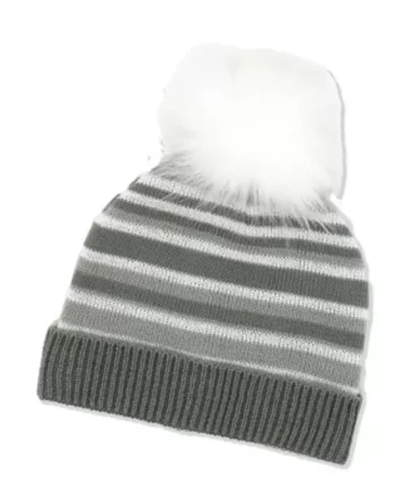 Baby Boys and Girls Striped Knit Hat & Booties