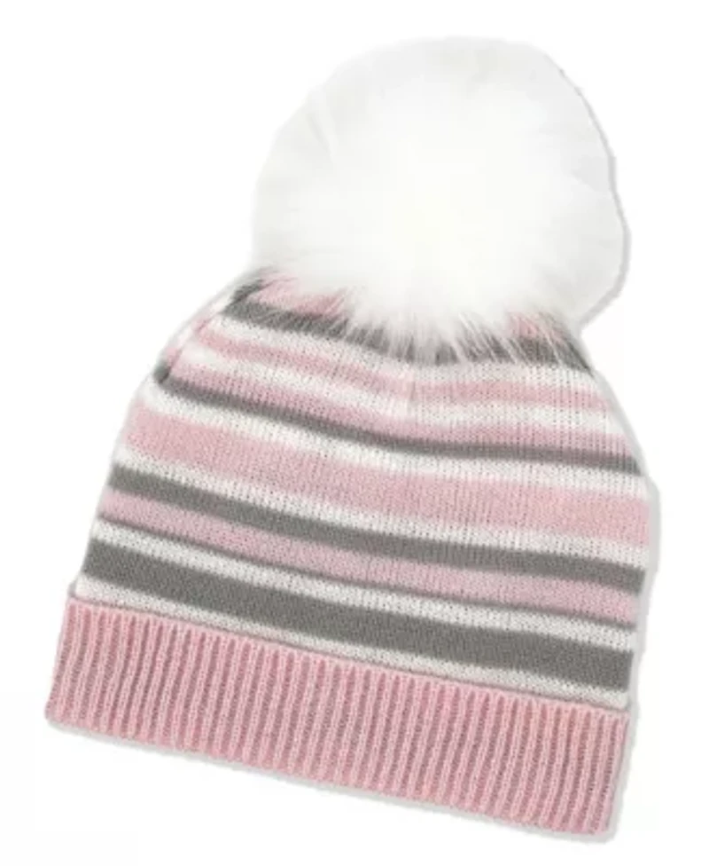 Baby Boys and Girls Striped Knit Hat & Booties