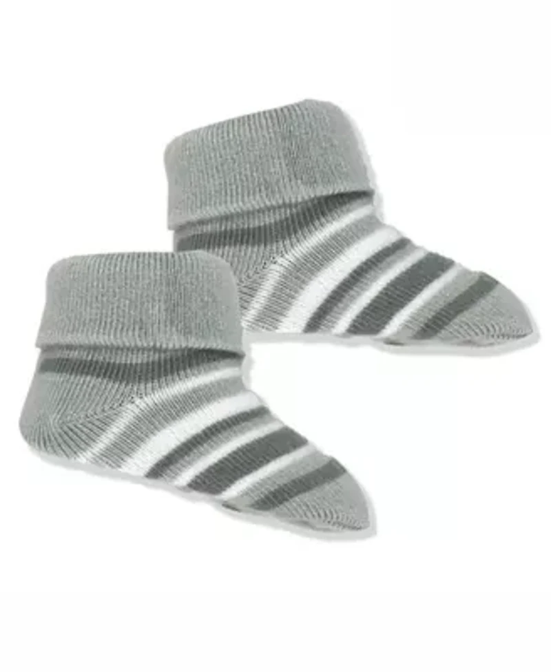 Baby Boys and Girls Striped Knit Hat & Booties
