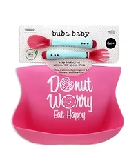 Baby Boys and Girls Silicone Bib with Spoon and Fork