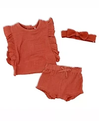 Baby Girls Coral Shorts Set