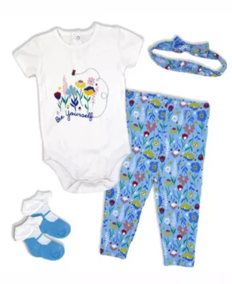 Baby Girls Bee Yourself Outfit with Socks
