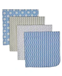Baby Girls Striped Blanket with 4 Receiving Blankets