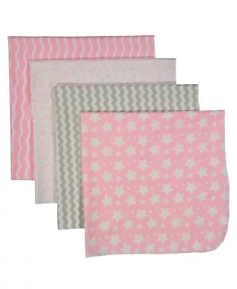Baby Girls Striped Blanket with 4 Receiving Blankets